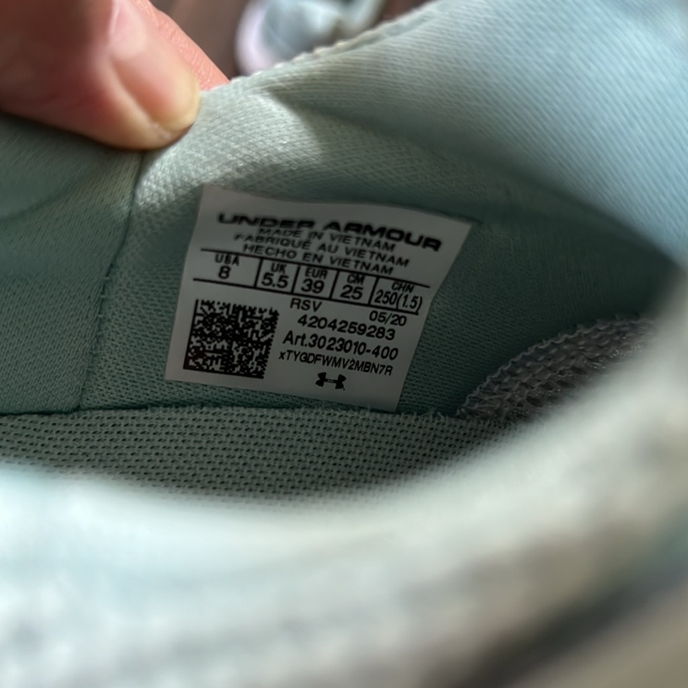 Under Armour Women's Sneakers - Light Blue with Pink Accents - Picture 6 of 7
